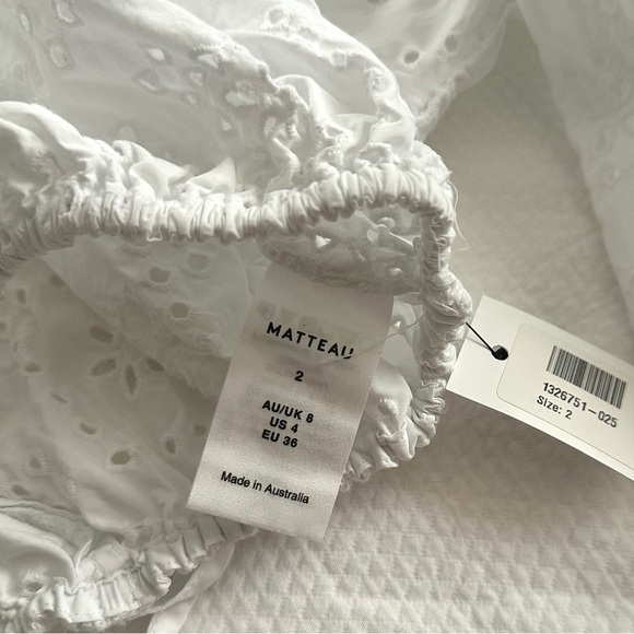 NWT💕 MATTEAU Crochet Broderie Blouson Cropped Blouse - Picture 3 of 6